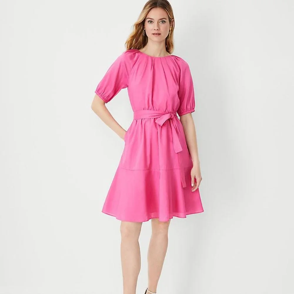 NWT Ann Taylor Pleated Flare Pocket Dress - Picture 1 of 4